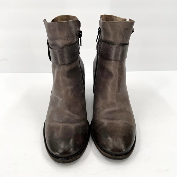 PAUL GREEN Dallas Bootie Shoes Womens 6.5 Distressed Gray Ankle Strap Heel Boot - Picture 3 of 13